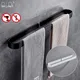 30-50cm Black Bath Towel Holder Bathroom Towel Rack No Punch Towel Rail Rack Towel Holder Bathroom