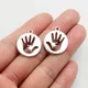 20pcs/lot--20x23mm Family Hand Pendants Antique Silver Plated Hand In Hand Mom Baby Dad Charms DIY