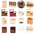 1/12 Scale Miniature Wooden Chinese Classical Wardrobe Mini Cabinet Bedroom Furniture Kits Home &