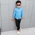 White Shirt For boys long sleeve School Boys Dress Shirt Children Baby Blouse Clothe for Kids boys