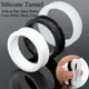 2Pcs Silicone Double Flared Ear Tunnel Plug Ear Piercing Supersize Flexible Flesh Tunnel Ear Gauge