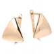 Newest Trend Jewelry Minimalist 585 Rose Gold Earrings Gold Color Square Triangle Earrings for Women