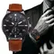 Luxus Herren Armband Uhren Mode Geschäft braun Leder Quarz Armbanduhr für Männer Geschenk reloj