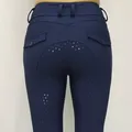 Full Silicone Competition Horse Riding Tights Pocket Women Training Horseback Breeches Riding Pants