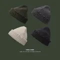 2024 New Fall and Winter Hip Hop Trend Broken Brim Knitted Hat Woman Man Green Grey Black White Hole