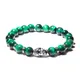Grün Tiger Eye Perlen Armband Natürliche Stein Buddha Charme Armbänder für Frauen Männer Handmad