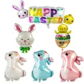 Happy Easter Foil Balloons Decoration Rabbit Bunny Ear Chick Helium Balloon for Kids Easter Party