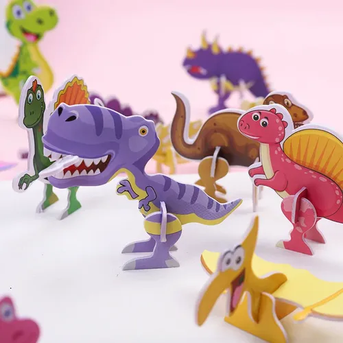 50 stücke 3d Jurassic Dinosaurier Puzzle Papier Vorschule Kind Baby Puzzles Cartoon lernen