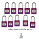 10PCS Luokelock 38mm Lockout Padlocks Open By Same Keys Steel Shackle Safety Locks