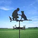 1pc Weather Vane Man and Dog Anti-Rust Outdoor Decor Craft for Roof Garden Home Fence Column