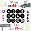 12 Stück Außendurchmesser 86 mm und 66 mm, zur Lichtaufnahme GOBO M-Größe für OT1 und SA-10/SA-P, B-Größe für Strahler, PJ-BM-19/36 und VSA-19/26