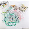 New Cute Children Baby Kids Toddler Waterproof Long Sleeve Art Smock Feeding Bib Apron Fit 0-6 Years