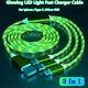 3 in 1 USB Type C Cable Glowing LED Light Cable For iphone 14 Samsung Xiaomi iPhone Fast Charging