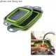 Silicone world Folding Drain Basket Fruit Vegetable Washing Basket Strainer Colander Collapsible