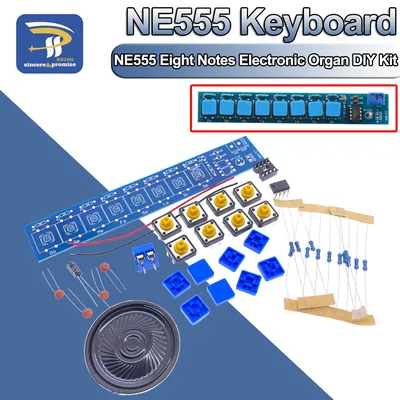 DIY Electronic Kits Set NE555 Keyboard Eight Notes Electronic Organ Module Parts Soldering Practice