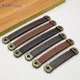 Furniture Handles Cowhide Wardrobe Drawer Door Pull Leather Kitchen Cabinet Handles Hardware Door