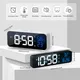 Musik LED Digital Wecker Voice Control Temperatur Feuchtigkeit Display Desktop Uhren Tisch