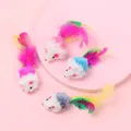 10 Pcs Plush Cat Mouse Toys Mice Rattle Set Interactive Pet Toy for Kittens Assorted Catnip Toys