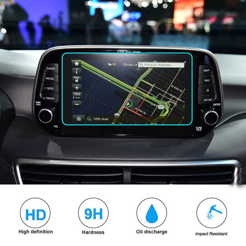 8 Zoll für Hyundai Tucson 2019, gehärtetes Glas, Displayschutzfolie, Auto, GPS, Navigation, Touchscreen-Folie, Display-Schutzfolie Image