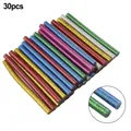 30Pcs/set Colored Hot Melt Glue Sticks 7mm Adhesive Assorted Glitter Glue Sticks Professional For