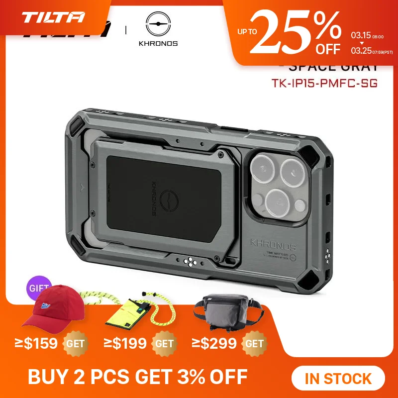 TILTA Khronos FOR iPhone 15 Pro/pro max Kit iPhone Cage Khronos Ecosystem For iPhone Quick Release Live Fill Light Phone Filter