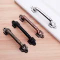 European New Style Electroplating Handle Red Antique Copper Black Silver Iron Cabinet Door Window