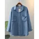 Plus Size Women's Clothing Blouses＆Shirt Spring And Autumn Denim Shirt Long-Sleeved Lapel Shirt Thin