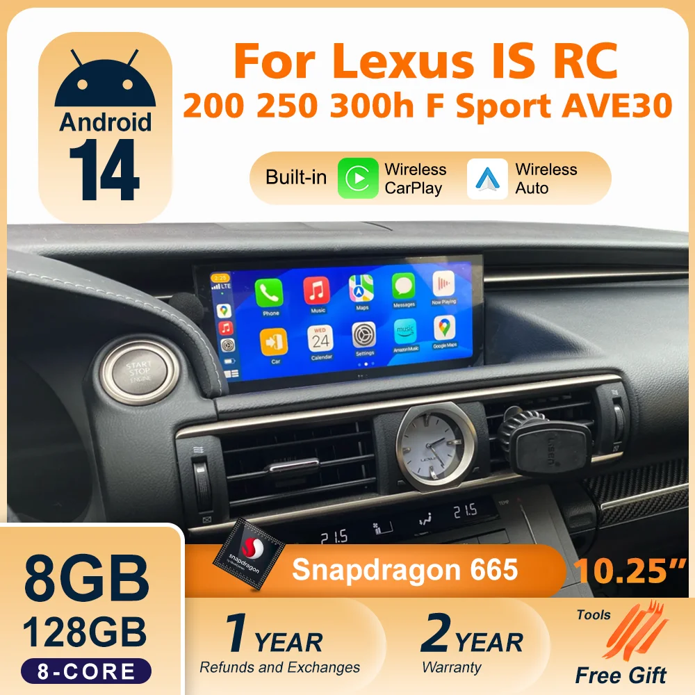 Android 14 Auto Radio Für Lexus IST RC 200 250 300 350 200 t 300 h 2013-2019 128 GB Multimedia Video Player CarPlay Autoradio 4G Image