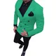 2024 New Green Men's Suit Double-Breasted 2-Piece Suit Notch Lapel Blazer Jacket Tux & Trousers For