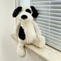 31/36CM Shy Puppy Plush Toy Cute Baby Black And White Hair Soft Accompany Pirate Dog Doll Send