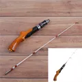 Outdoor Winter Ice Fishing Rod 57CM 2 Sections Wooden Handle Ice Fishing pole for Bass Trout Salmon
