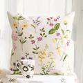 Idyllischen stil einfache mode stickerei blumen design für nacht taille kissen fall sofa kissen