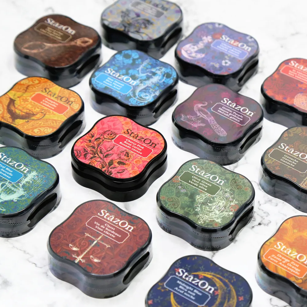 1pctsukineko Inkpads Stazon Mini schnell trocknendes Tinten pad auf Öl basis Metall Leder Glas Mehrzweck kissen Image