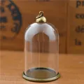 5set 38*25mm Hollow Tube Glass Jar With Setting Base Beads Cap Set Glass Pendant Glass Bottle