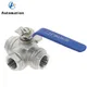 304 Stainless Steel Three-way Ball Valve L Type T Type 1/4" 3/8" 1/2" 3/4" 1" DN8 DN10 DN15 DN20