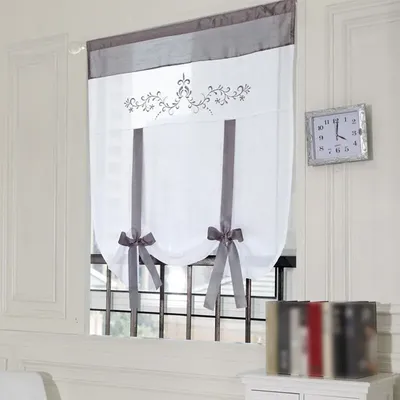 Neue Krawatte Up Römischen Vorhang Zimmer Küche Kurzen Fenster Vorhang Bowknot Moderne Solide Europäischen Blackout Fenster Vorhang Shades Schlafzimmer
