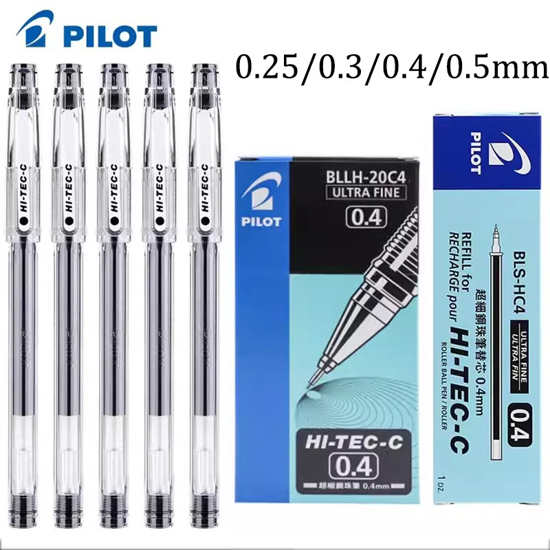 12 teile/schachtel Pilot Hi-Tec Gel Pen Set 0.25/0.3/0.4/0,5mm Fein punkt Kugelschreiber Nadel Neutral Gel Tinte schwarz, blau, rot BLLH-20C4