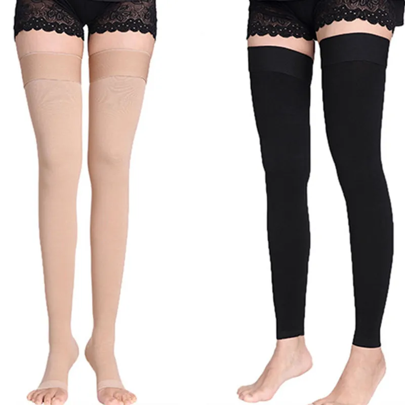 2 stücke S-2XL Medizinische Kompression Strümpfe Krampfadern 20-30mmHg Elastische Behandeln Pflege Socken Absolvierte Unterstützung Schlauch Strümpfe Image