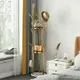 Marble Metal Coat Rack Freestanding with 3 Storage Shelves and 9 Hooks Enterway Hall Tree for
