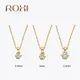 ROXI S925 Sterling Silver 2.5/3/3.5mm Classic Wedding Gift Single Cubic Zirconia Pendant Necklace