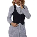 Women Fashion V-Neck Sleeveless Button Down Fitted Racer Back Classic Vest Shirts Separate Waistcoat