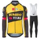 Jumbo Visma-Langarm-Fahrrad trikot Set für Männer Lätzchen hosen Fahrrad bekleidung MTB-Fahrrad