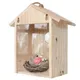 Blue Birds House Wood Window Birdhouse Weatherproof Bird Nest Designed with Perch Transparent Rear