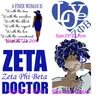 Plastisol Transfer Label Zeta Phi Beta Lebensdauer Ausgebildete Feiner Weiblichkeit ZOB 1920 Afro