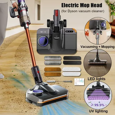 Elektrischer Moppkopf für Dyson v8 v10 v11 v15 v12slim Akku-Staubsauger zubehör, mit UV-LED-Leuchten Image