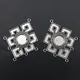 4pcs Silver Plated Metal Retro Gossip Mirror Porous Alloy Connector DIY Charm Bracelet Jewelry