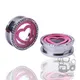1Pair Pink Heart Round Ear Guage 316L Surgical Steel Screw Ear Plug Tunnel Body Piercing Jewelry