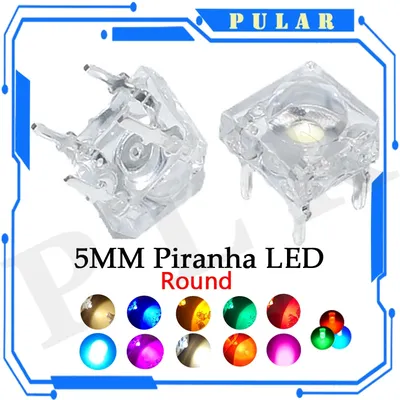 100 Stück 5 mm F5 Piranha LED Weiß Rot Grün Bernstein Klar 5 mm LED-Diode Leuchtdioden 4-polig Piranha LED Diodos Helligkeit