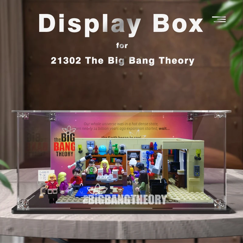 Acryl-Displaybox für Lego 21302, The Big Bang Theory, transparente Vitrine, Modell-Spielzeug-Show-Box (Lego-Set nicht im Lieferumfang enthalten)
