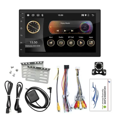 Android 11 auto stereo double din gps navigation fm radio mit 7 zoll touchscreen mit rückfahr kamera unterstützung wifi/aux/u-disk
